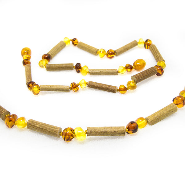 12.5 in. The Art of Cure Baltic Amber Hazelwood Teething Necklace