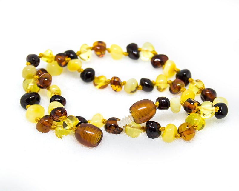 (17in) Certified Baltic Amber Necklace - Multicolored - Adult Healing - The Art of Cure