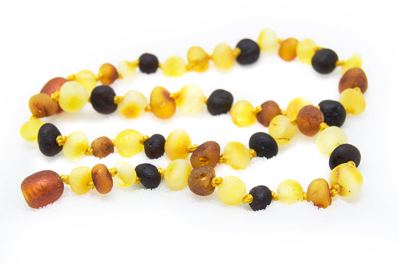 (17in) Certified Baltic Amber Necklace - Raw Multicolored - Anti-Inflammatory -  - The Art of Cure