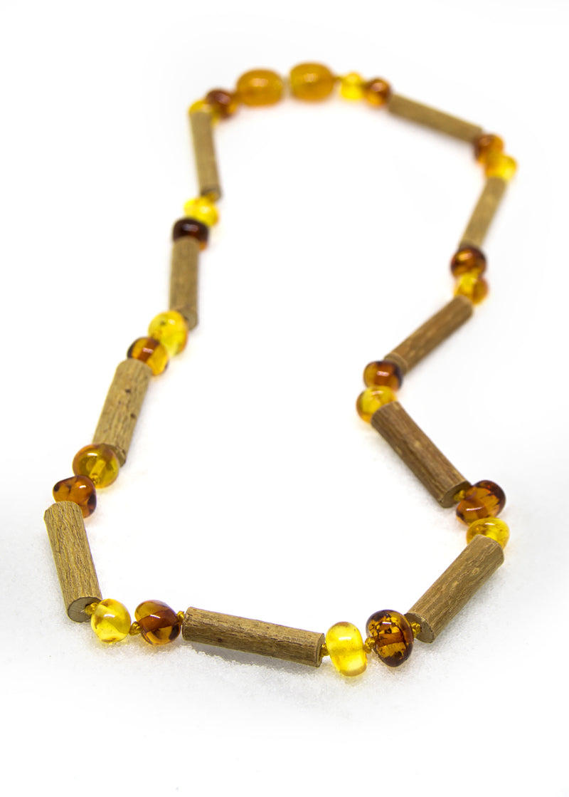 (12.5 in.) Baltic Amber & Hazelwood Teething Necklace - Unisex - 1x1 -  - The Art of Cure