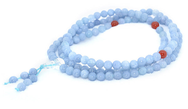 Healing Jewelry & Mala Meditation Beads (108 beads on a strand) Aquamarine - Adult Healing - The Art of Cure