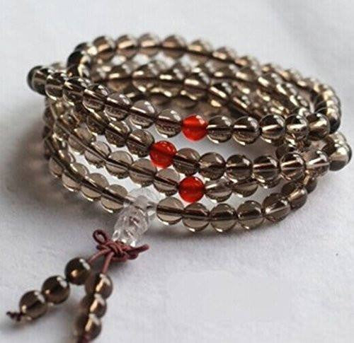 Healing Jewelry & Mala meditation beads (108 beads on a strand) Smokey Quartz - Adult Healing - The Art of Cure