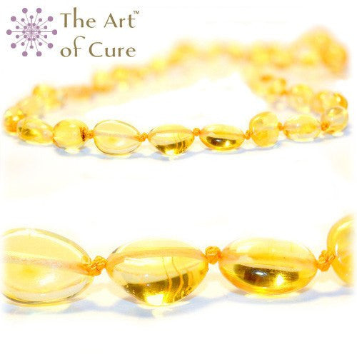 (12.5 in) The Art of Cure Teething Necklace - Lemon Bean -  - The Art of Cure