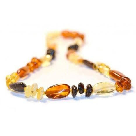 (12.5in) Certified Baltic Amber Teething Necklace for Baby - Honey Bean/Multi - Anti-inflammatory -  - The Art of Cure