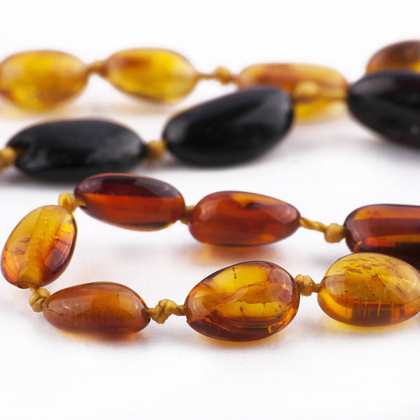 (12.5in) Certified Baltic Amber Teething Necklace for Baby - Rainbow Bean -  - The Art of Cure