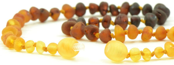 (12.5in) Certified Baltic Amber Teething Necklace for Baby - Raw Rainbow -  - The Art of Cure