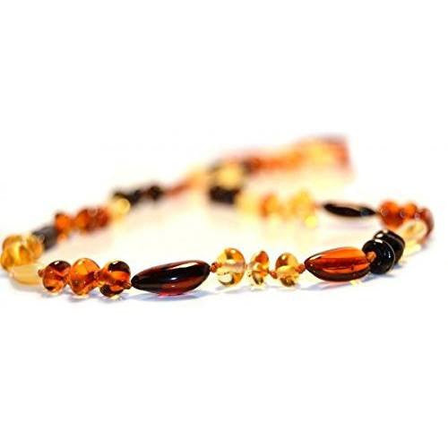 (17in) Certified Baltic Amber Necklace - MultiColor Round/Bean - Anti-Inflammatory -  - The Art of Cure