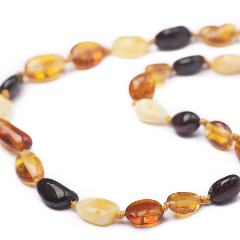 (17in) Certified Baltic Amber Necklace - Multicolored Bean - Anti-inflammatory -  - The Art of Cure