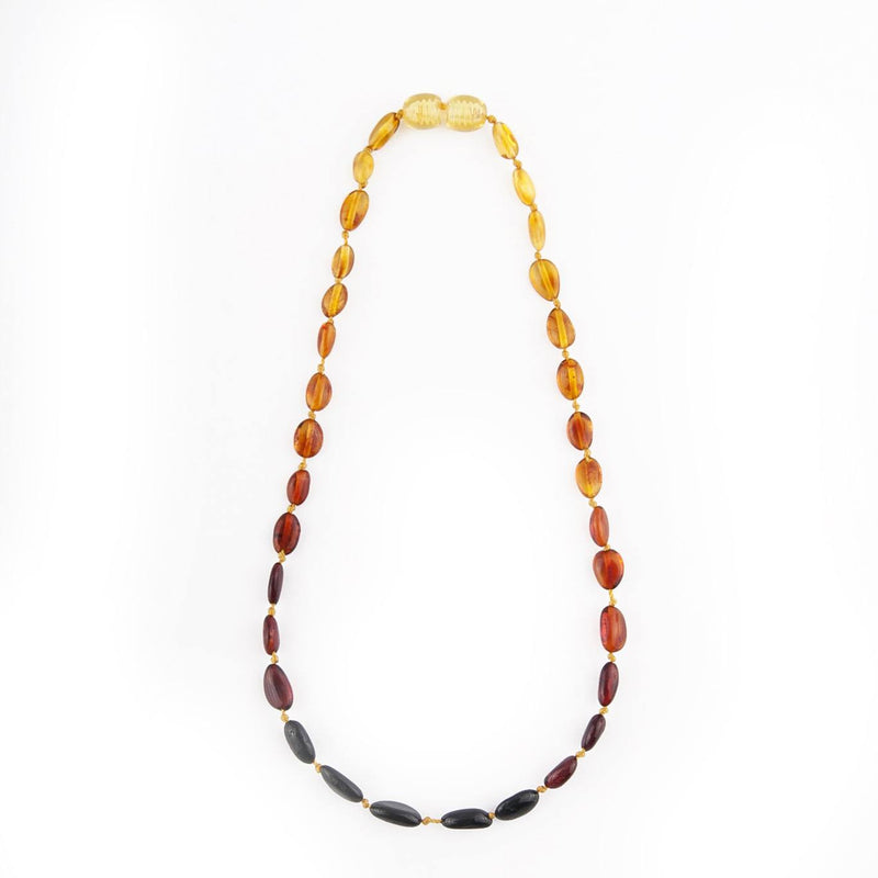 (17in) Certified Baltic Amber Necklace - Rainbow Bean - Anti-inflammatory -  - The Art of Cure