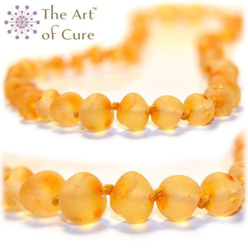 (17in) The Art of Cure Baltic Amber Necklace - Raw Round Butterscotch - Anti-inflammatory -  - The Art of Cure