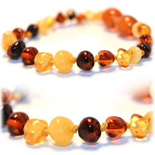 (5.5in) Certified Baltic Amber Bracelet - MultiColor -  - The Art of Cure