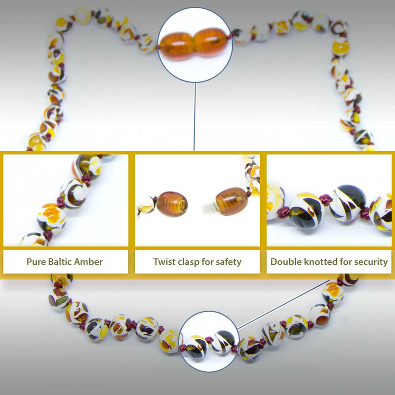 (12.5in) The Art of Cure Original Baltic Amber Teething Necklace- (Mosaic)