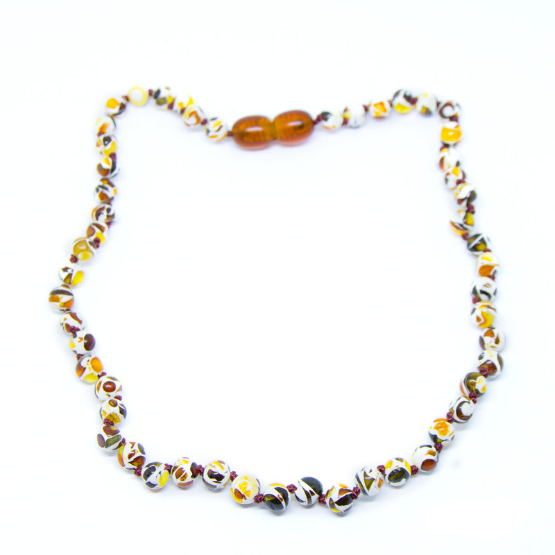 (12.5in) Certified Baltic Amber Teething Necklace for Baby - Mosaic -  - The Art of Cure