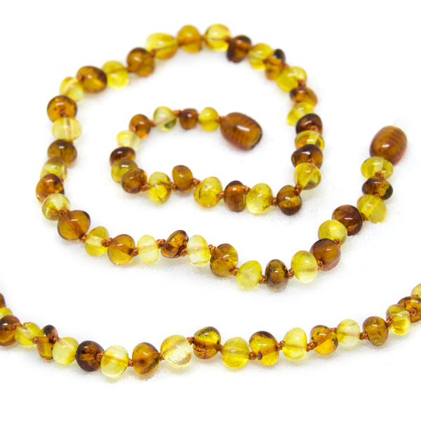The Art of Cure Original Baltic Amber Teething Necklace- Polished Organic & Handmade (1x1) for boy or girl - 12.5 Inches size -  - The Art of Cure