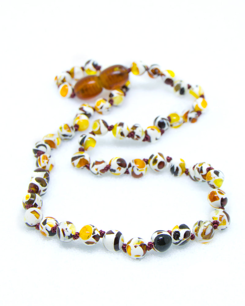 (12.5in) Certified Baltic Amber Teething Necklace for Baby - Mosaic -  - The Art of Cure
