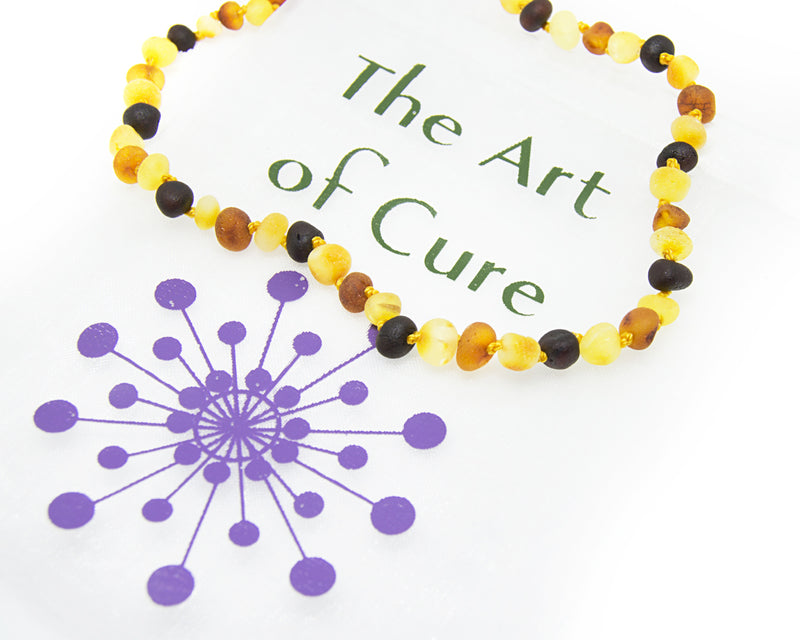 (17in) Certified Baltic Amber Necklace - Raw Multicolored - Anti-Inflammatory -  - The Art of Cure