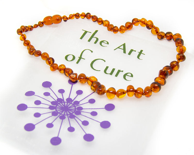 (17in) Certified Baltic Amber Necklace - Honey - Anti-inflammatory -  - The Art of Cure
