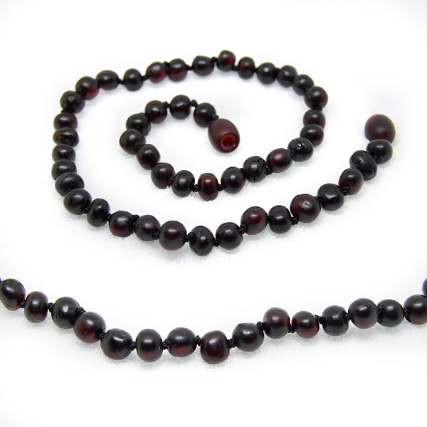 (12.5in) Certified Baltic Amber Teething Necklace for Baby (Raw Cherry) - Anti-inflammatory -  - The Art of Cure
