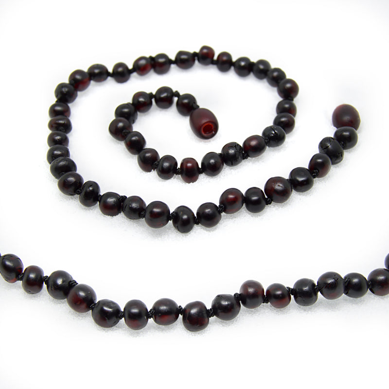 (12.5in) Certified Baltic Amber Teething Necklace for Baby (Raw Cherry) - Anti-inflammatory -  - The Art of Cure