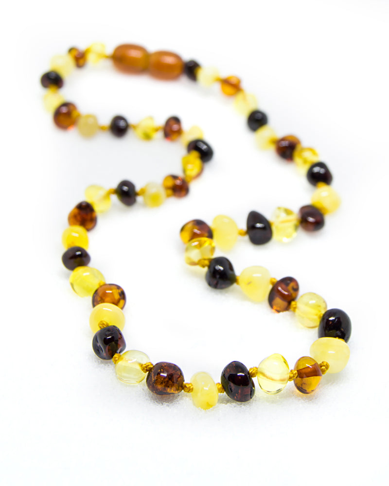 (12.5in) Certified Baltic Amber Teething Necklace for Baby (MultiColor) - Anti-inflammatory -  - The Art of Cure