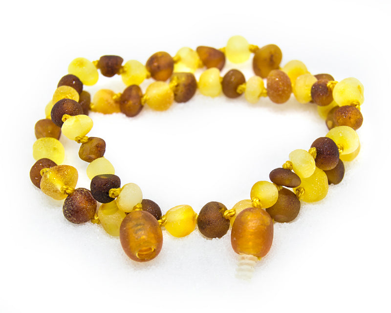 (12.5in) Certified Baltic Amber Teething Necklace for Baby (Raw Honey/Lemon) -  - The Art of Cure