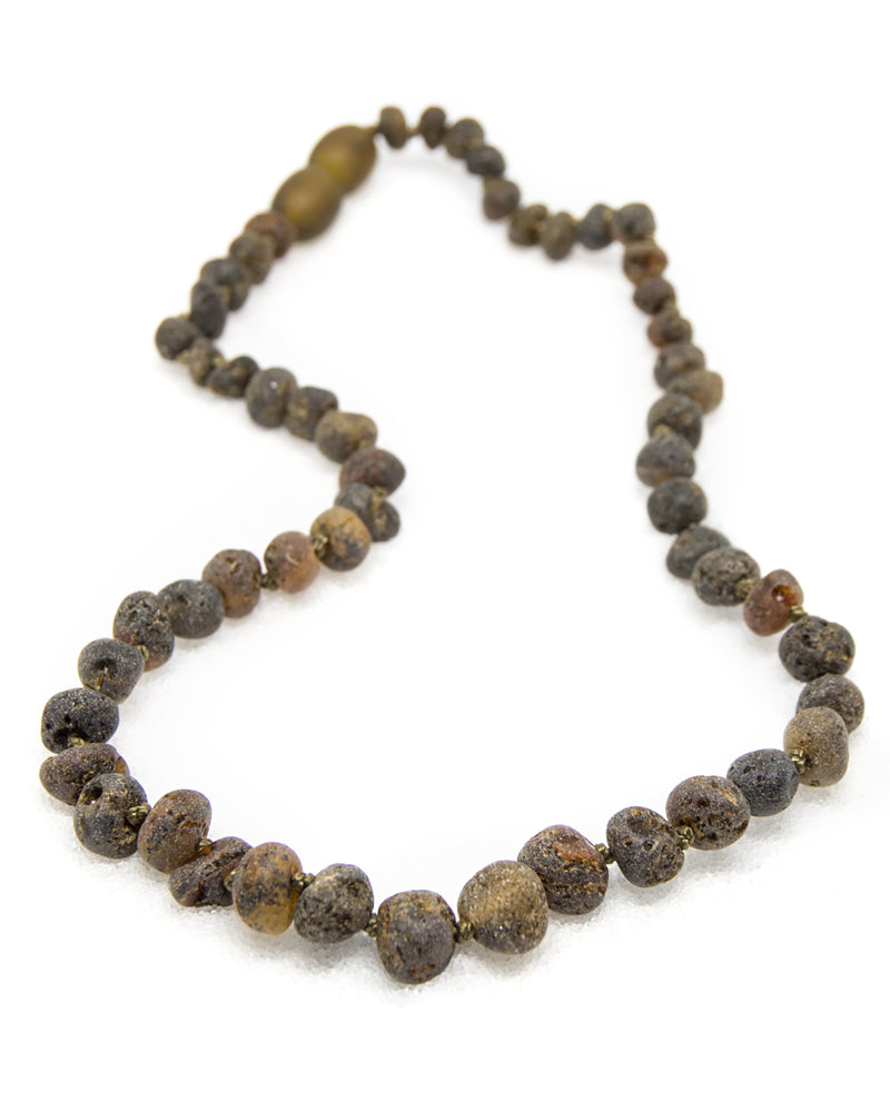 (12.5in) The Art of Cure Baltic Amber Teething Necklace for Baby - Raw Green