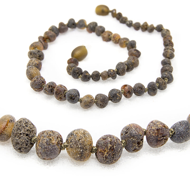 (12.5in) The Art of Cure Baltic Amber Teething Necklace for Baby - Raw Green