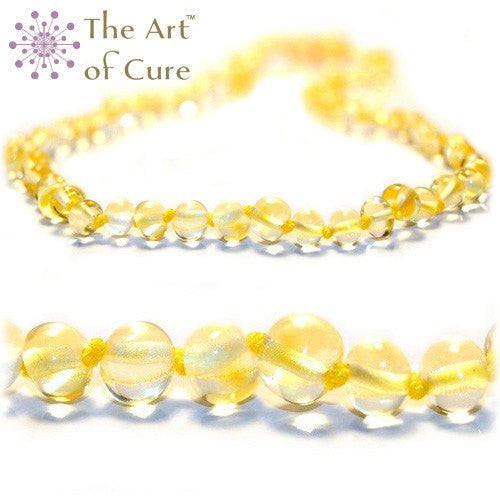 (17in) Certified Baltic Amber Necklace - Lemon - Adult Healing - The Art of Cure