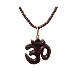 (18in) Healing Meditation Rosewood Om Necklace/Mala Beads - Adult Healing - The Art of Cure