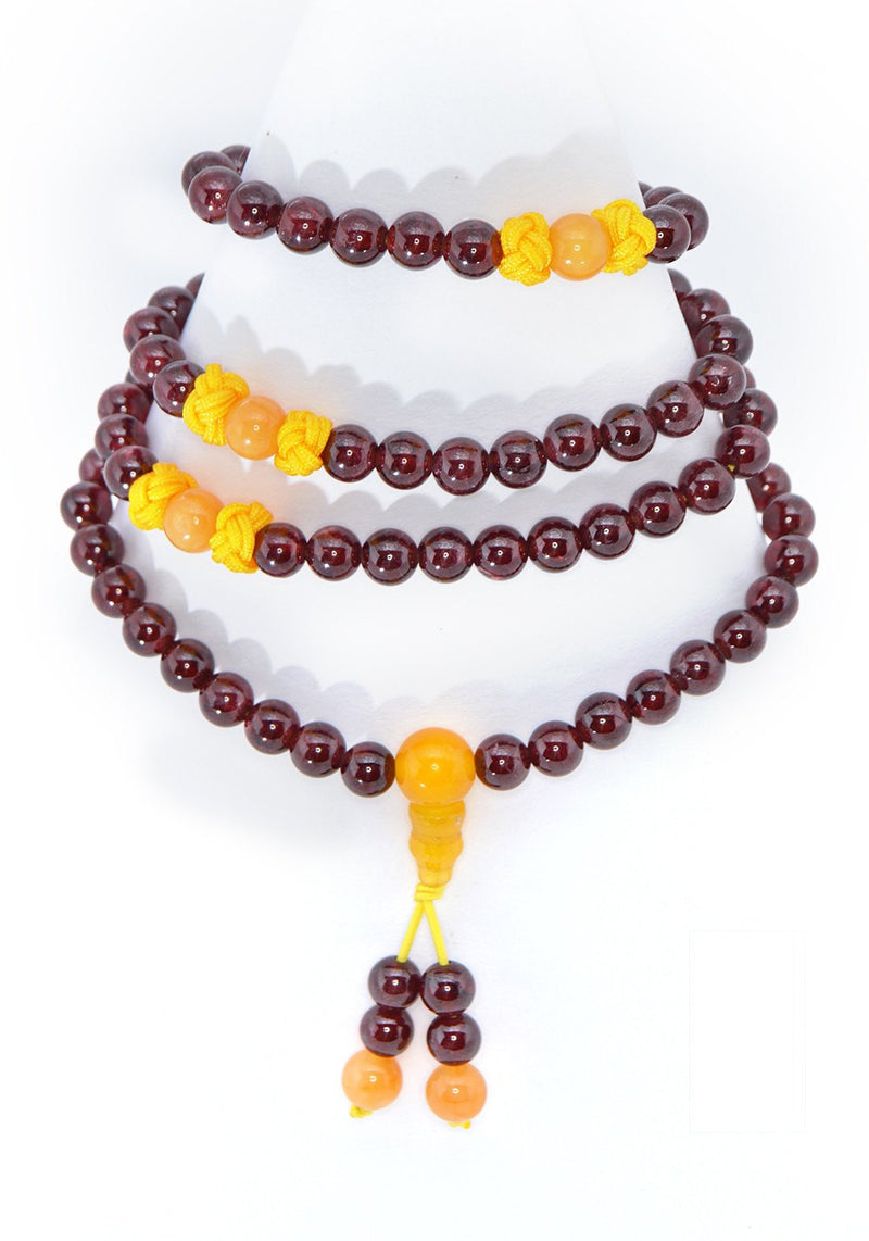 Healing Jewelry & Mala Meditation Beads (108 beads on a strand) Garnet - Adult Healing - The Art of Cure