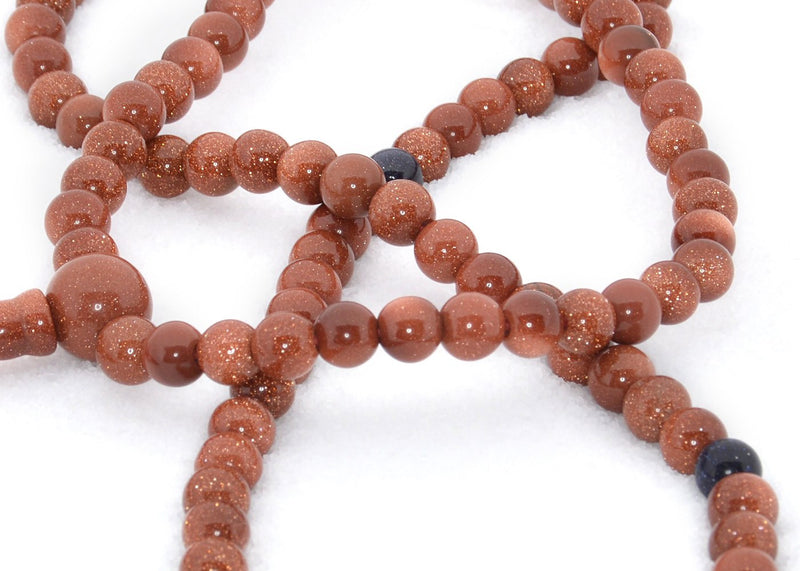 Healing Jewelry & Mala Meditation Beads (108 beads on a strand) Goldstone - Adult Healing - The Art of Cure