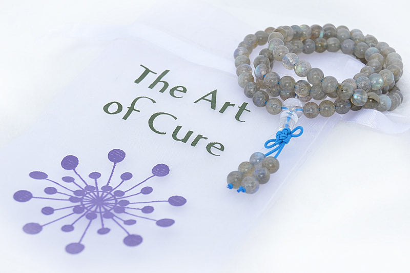 Healing Jewelry & Mala meditation beads (108 beads on a strand) Labradorite or Healing Moonstone - Adult Healing - The Art of Cure