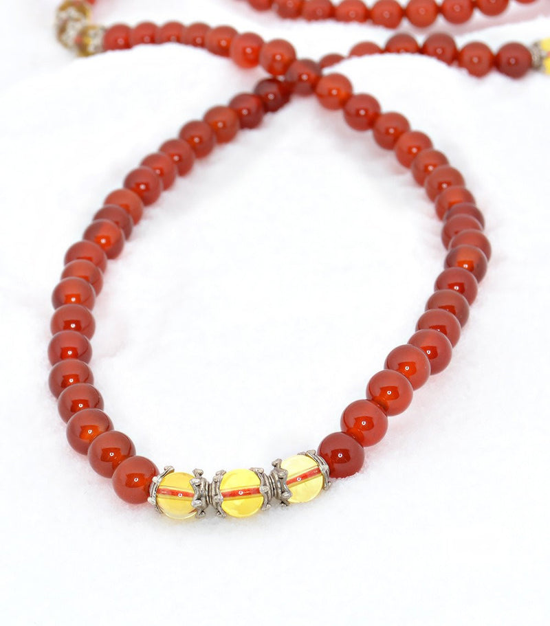 Healing Jewelry & Mala Meditation Beads (108 beads on a strand) Red Ag ...