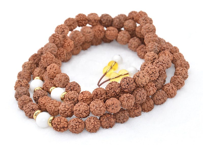 Healing Jewelry & Mala Meditation Beads (108 beads on a strand) Rudraksha Beads - Adult Healing - The Art of Cure